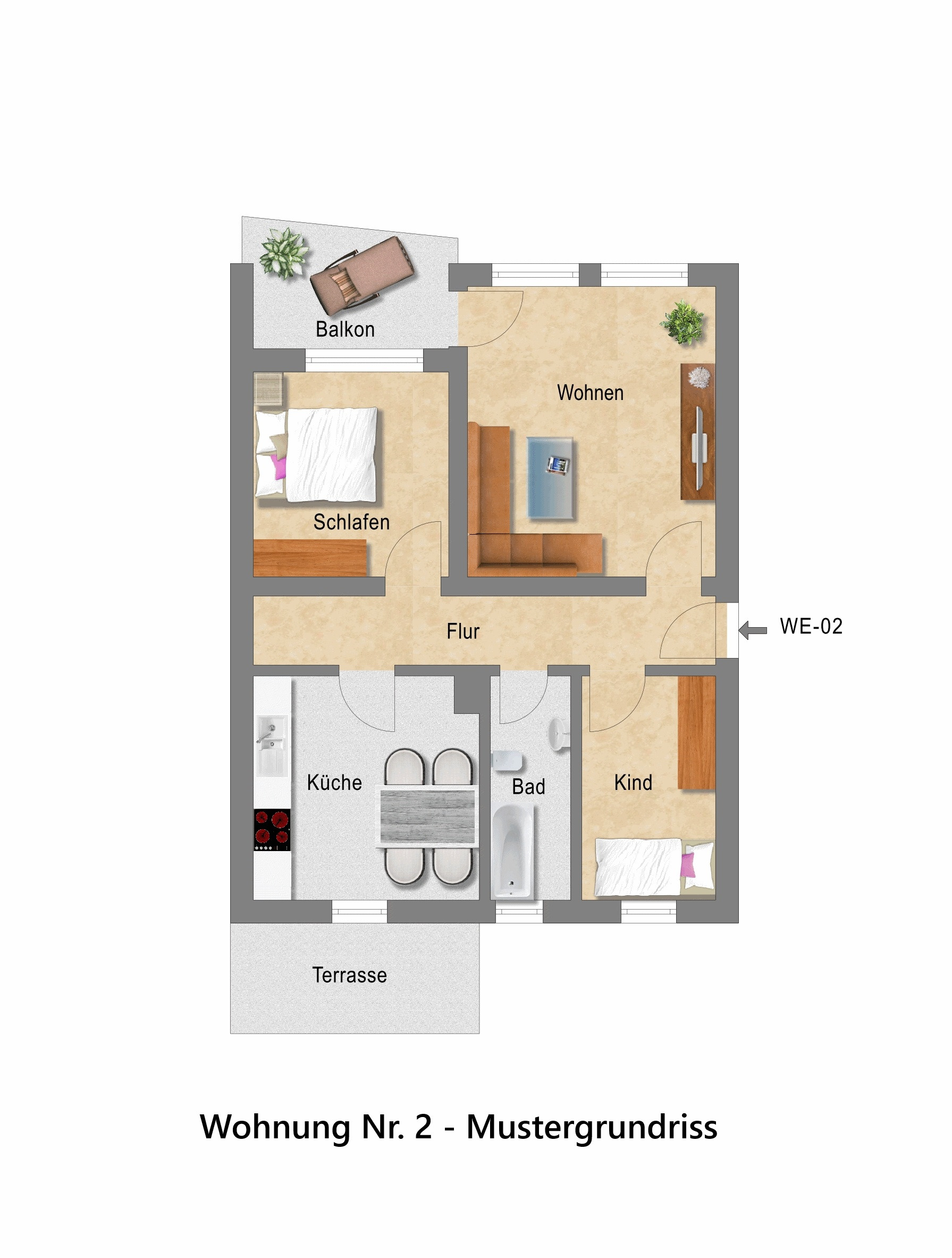 Grundriss Whg. Nr. 2