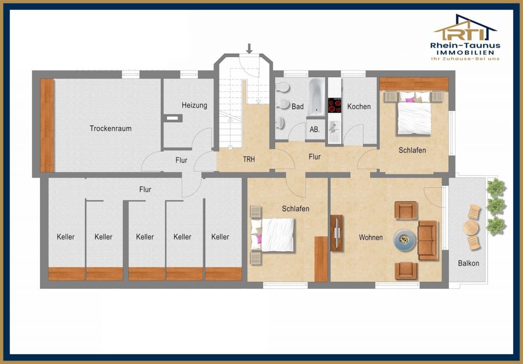von RTI:“Bezugsfreie Eigentumswohnung mit Balkon, Gartenblick und Garage in Eitelborn“